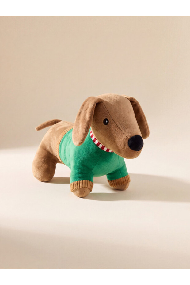 Rmz Gi̇yi̇m Farkiyla Plush Doll Throw Pillow with Dog Figure 28 cm