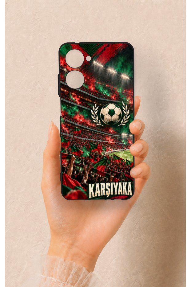 Realme 10 Compatible Karşıyaka-Themed Patterned Silicone Case.