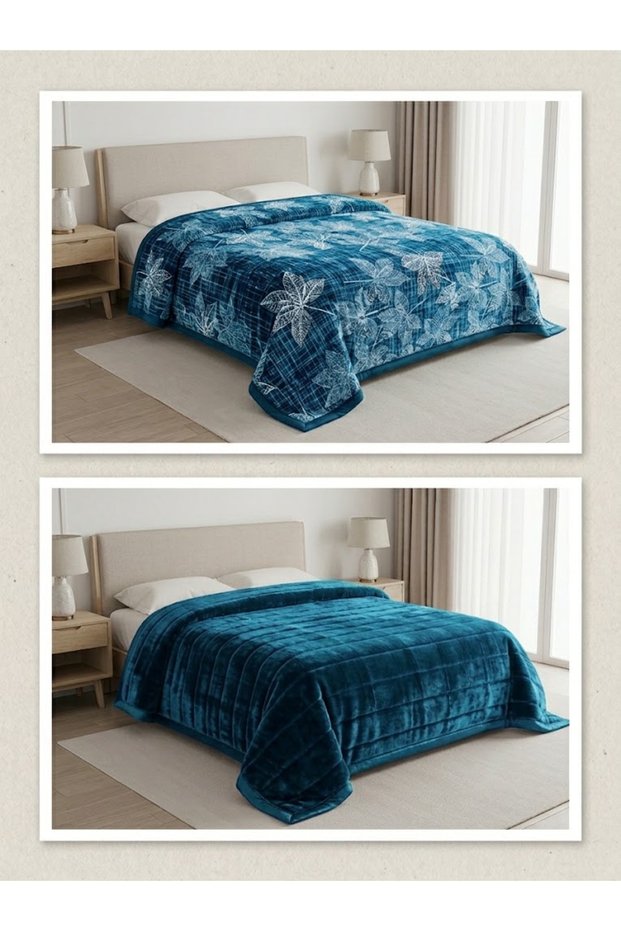 Yünteks New Season / Reversible / Double-Layer / Double-Size / Luxury Blanket / 4.5 kg / Modern / Stylish / Bridal Set