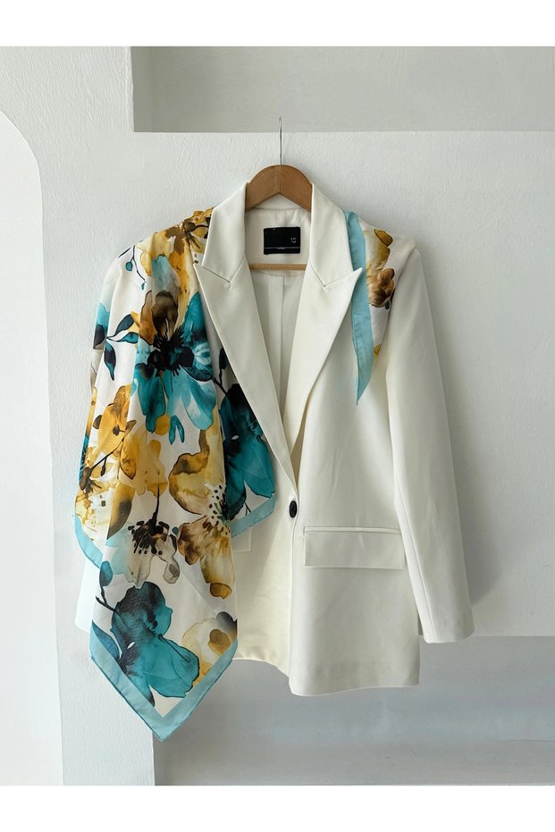 Sura Floral Shawl - Sea Green