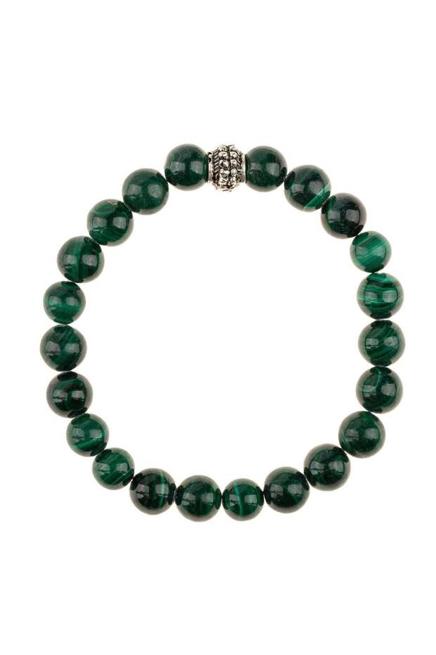 Malachite Natural Stone Bracelet (8mm Sphere Cut)