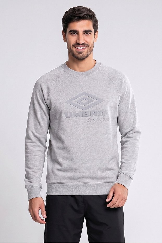 Men Sportswear Fit Long Sleeve Outdoor Sweatshirt, Heather Grey