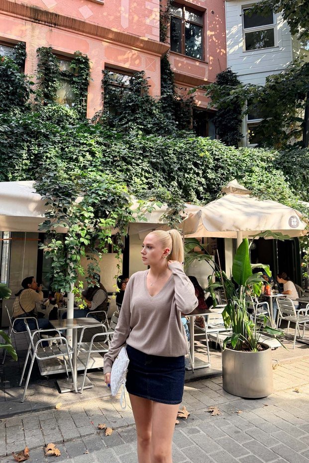 V-Neck Wool Blend Sweater