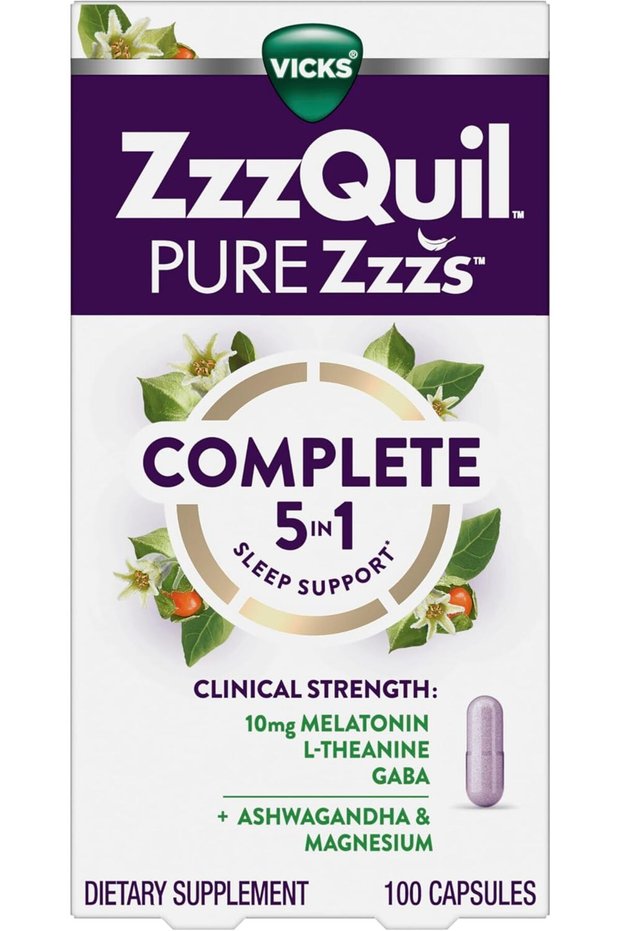 Pure Zzzs Complete Sleep, Melatonin 10mg, L-Theanine, GABA, with , and Magnesium, Melatonin Sleep Aid, 100 Count