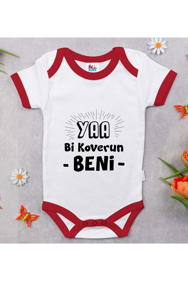 BK Kids "Cover Me" Printed Red Baby Bodysuit-1, 12–18 months