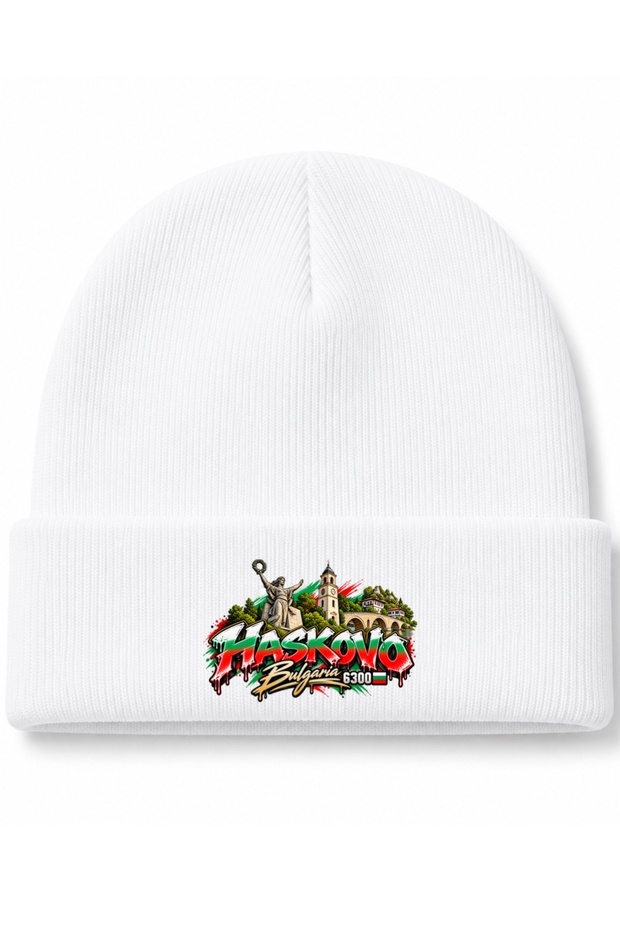 Haskovo Bulgaria 6300 – Heritage Landmarks Graffiti Graphic Beanie Hat
