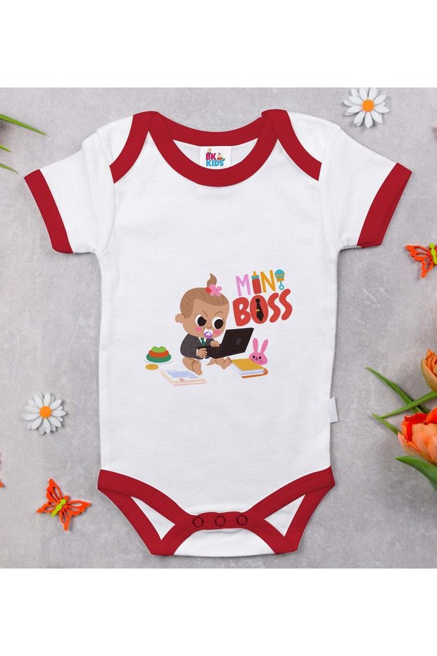 BK Kids Mini-Printed Red Baby Bodysuit-1, 12–18 months