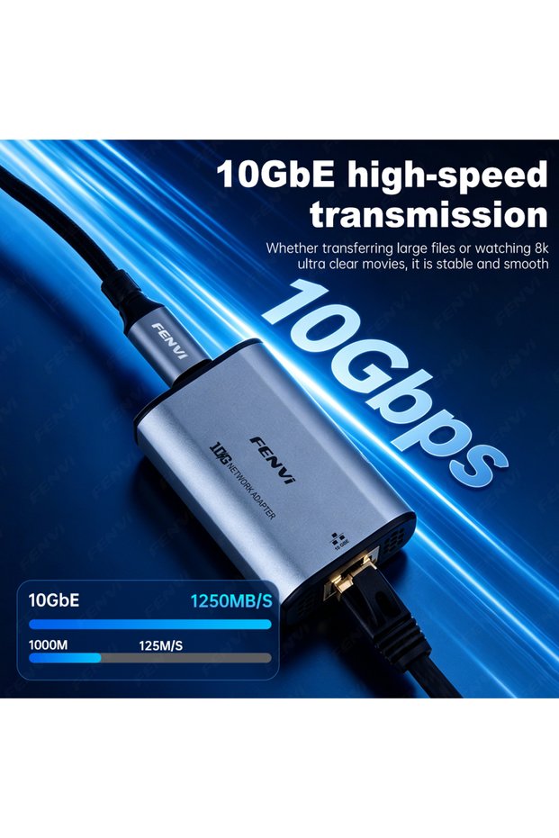 10G USB to RJ45 10Gbps Ethernet USB Network Adapter RTL8159 10000Mbps USB 3.2 Gen2x2 to RJ45 Gigabit