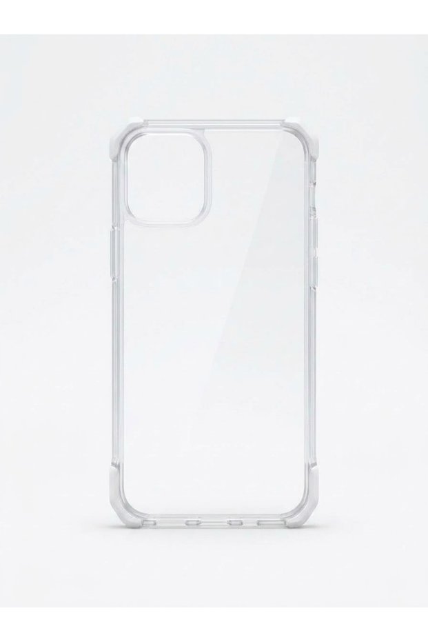 غطاء شفاف أبيض بتصميم مربع، متوافق مع هواتف iPhone 8 / 7 / 6.