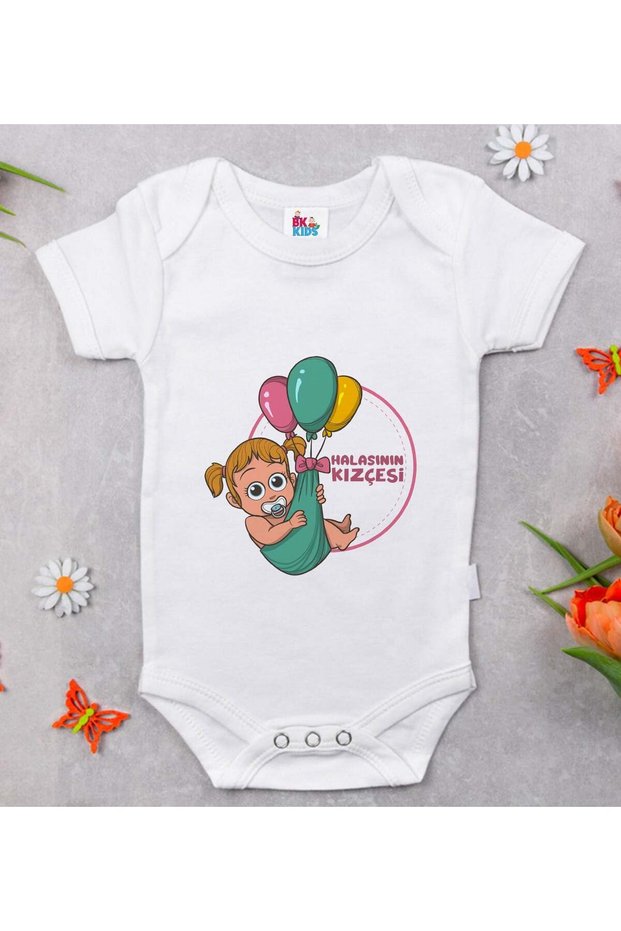 BK Kids "Auntie's Little Girl" Design White Baby Bodysuit-1, 12–18 months