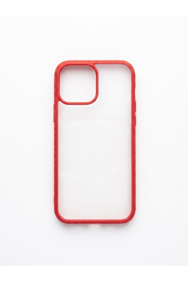 غطاء فاخر لهاتف iPhone 13 Pro Max، بتصميم أنيق وإطار أحمر.
