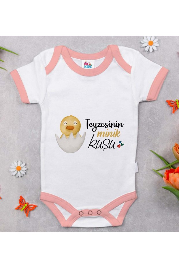 BK Kids Pink Baby Bodysuit with "Auntie's Little Bird" Design - 1 (12–18 months)