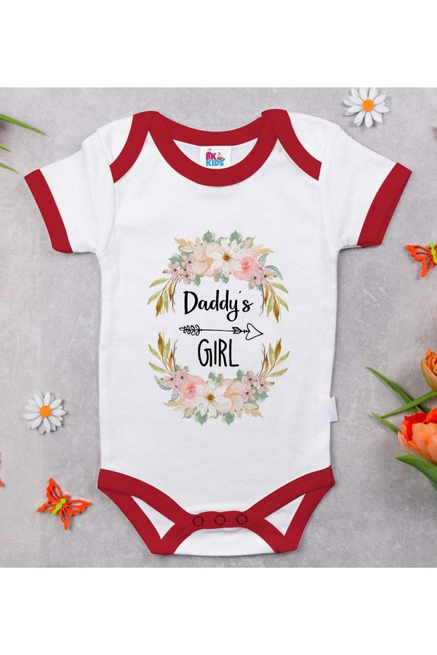 BK Kids "Daddy's Girl" Red Baby Bodysuit-1, 0–3 Months