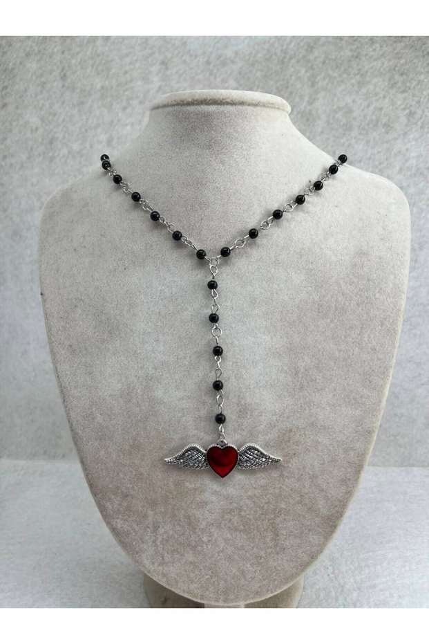 Angel Heart Gothic Beaded Necklace