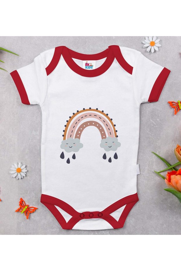 Bk Kids Boho-Designed Red Baby Bodysuit - 1, 0-3 Months.