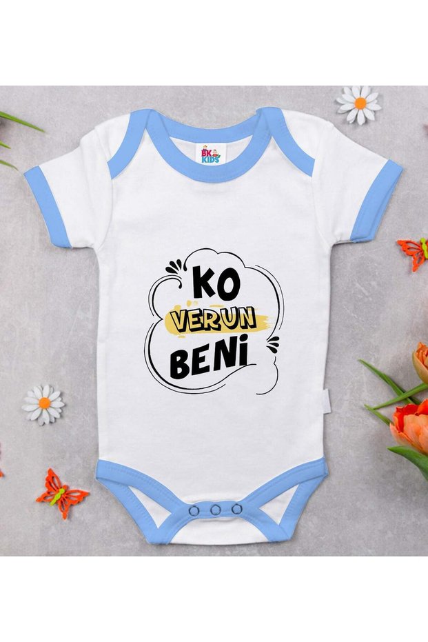 BK Kids "Ko Verun Beni" Printed Blue Baby Bodysuit-1, 0-3 Months