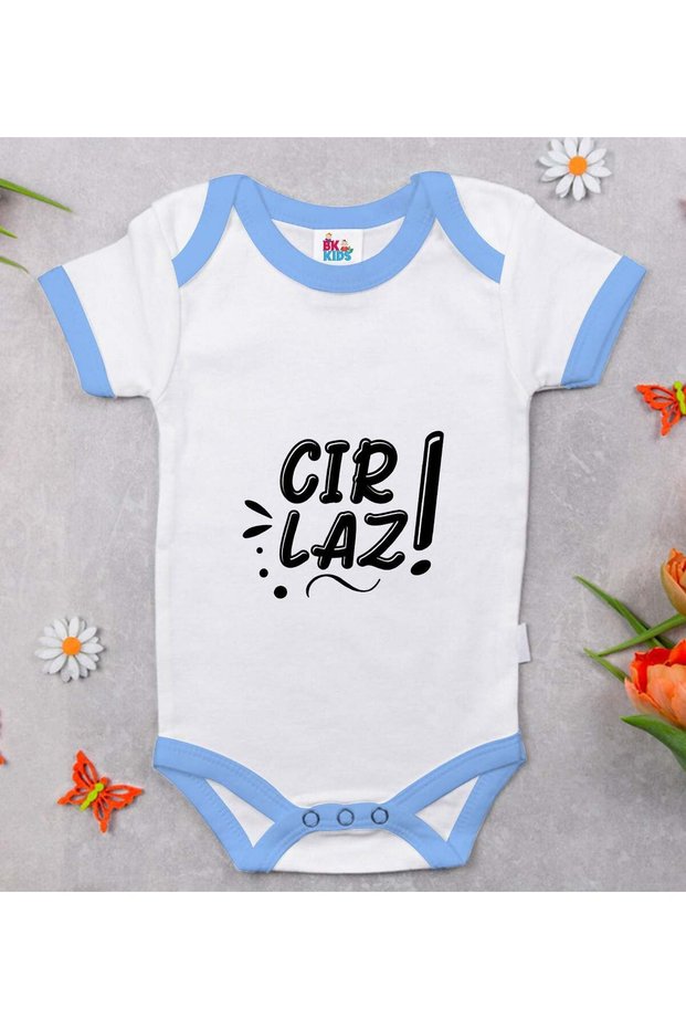 Blue Baby Bodysuit with Cırlaz Design - 1 (12–18 months)