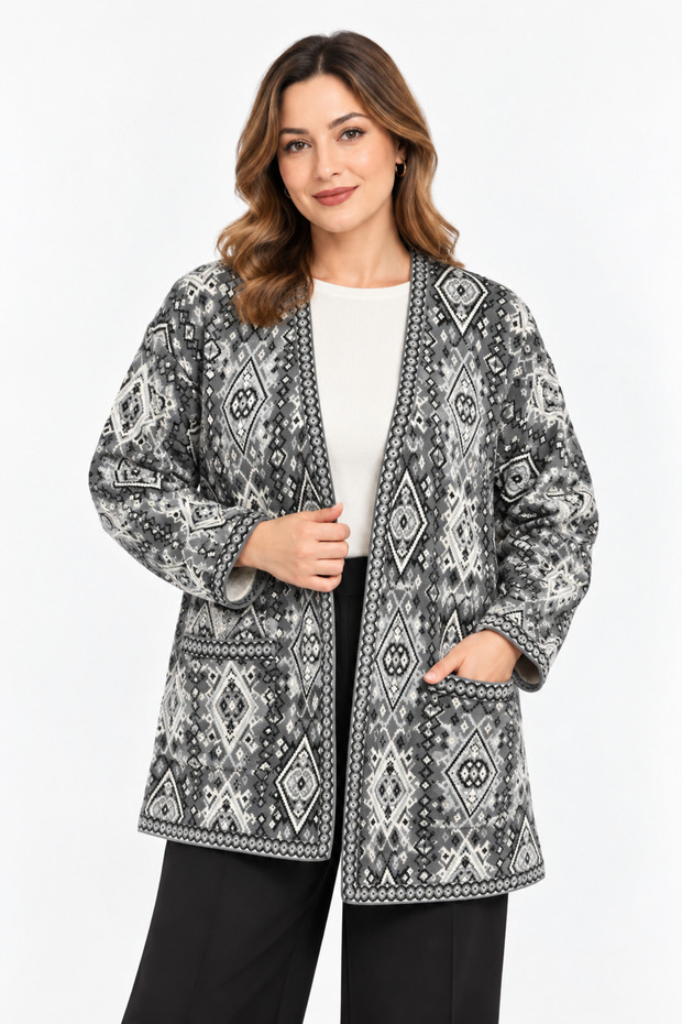Ethnic Pattern Short Cardigan
