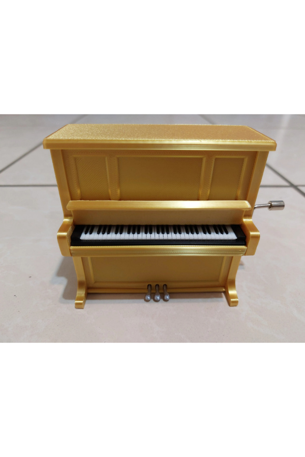 (No Mechanism) Piano-Designed Wind-Up Music Box, Outer Case, Decorative Box (Without Mechanism).