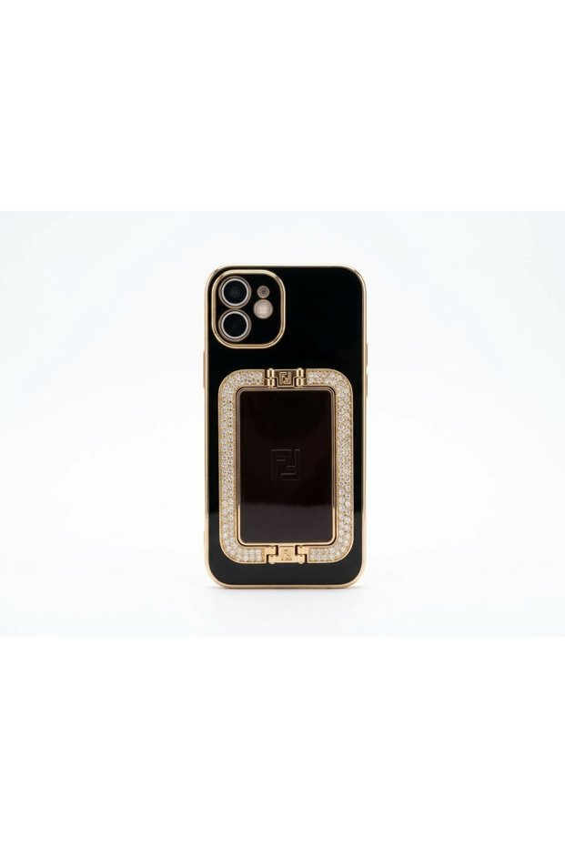 Iphone 11 black case with decorative handle