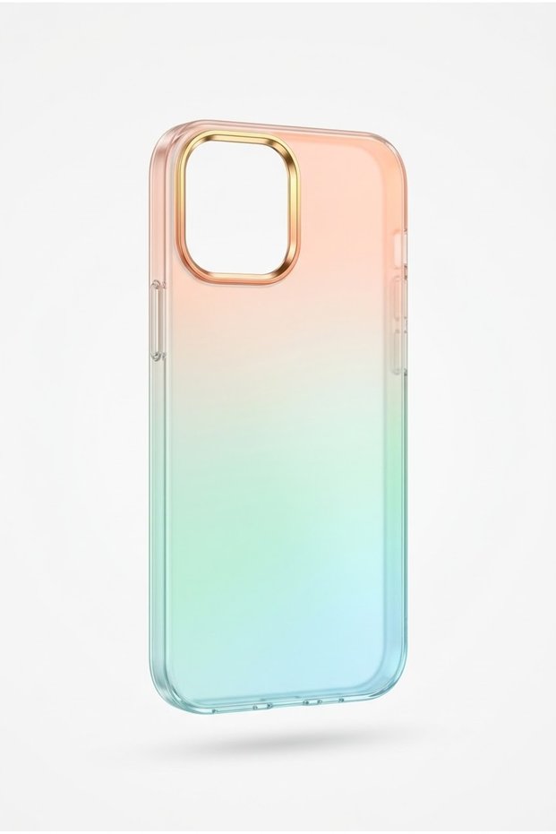 Iphone 13 pro max color gradient matte silicone case model.