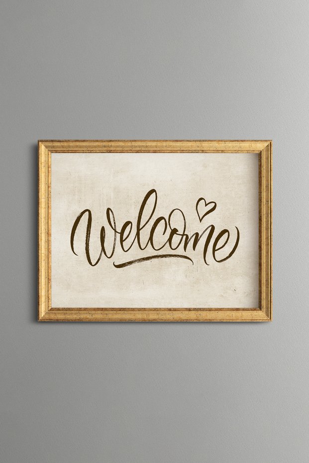 Welcome Sign - Vintage Patterned Painting - Slim Model