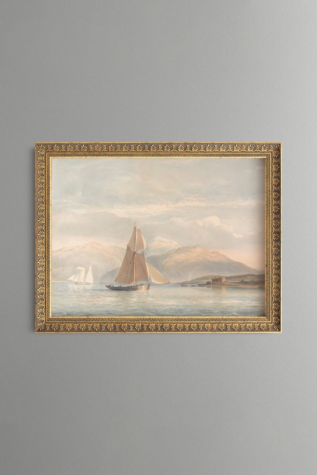 Sailing on the Coast - Vintage Patterned Painting - Slim Model