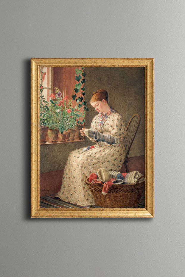 One-Month Knitting Repair - Vintage Patterned Table - Slim Model