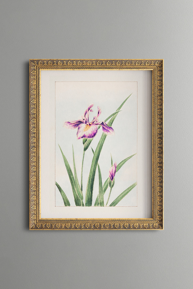 Mor Süsen - Vintage Patterned Painting - Slim Model