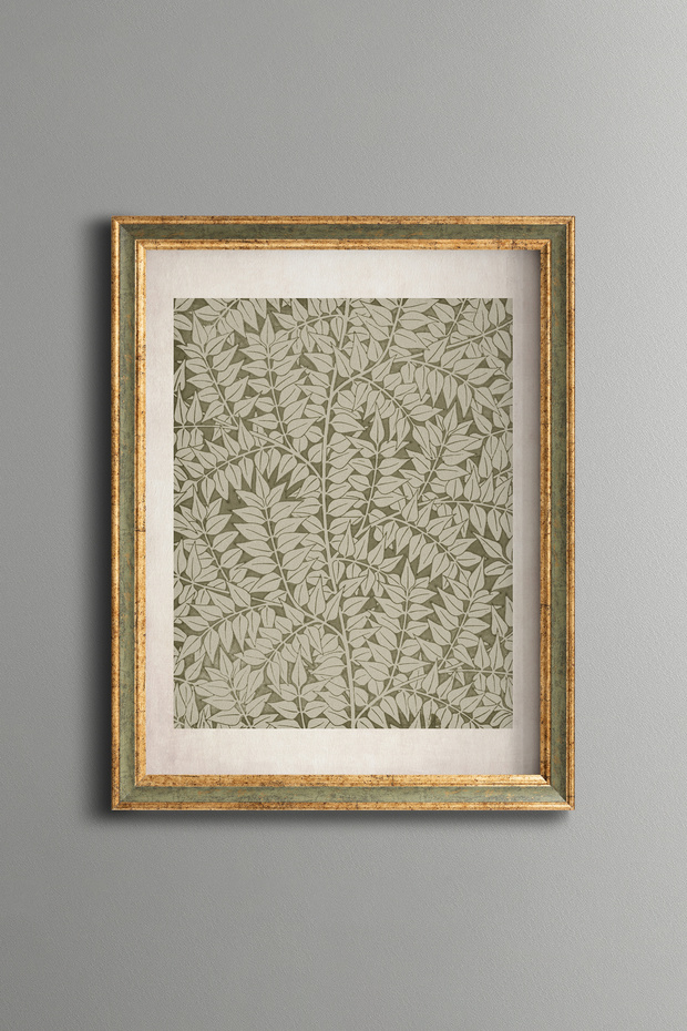 Classic Leaf Pattern - Vintage Patterned Painting - Slim Model