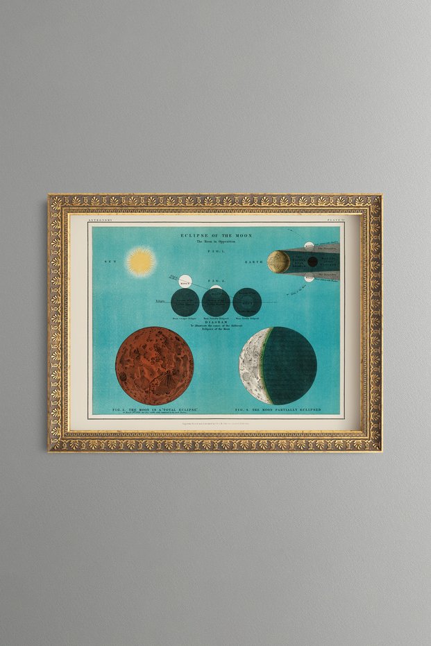 Lunar Eclipse - Vintage Patterned Painting - Slim Model