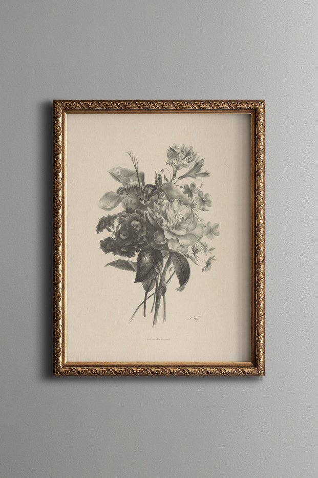 Spring Flowers Illustration - Vintage Patterned Painting - Fine Art Print