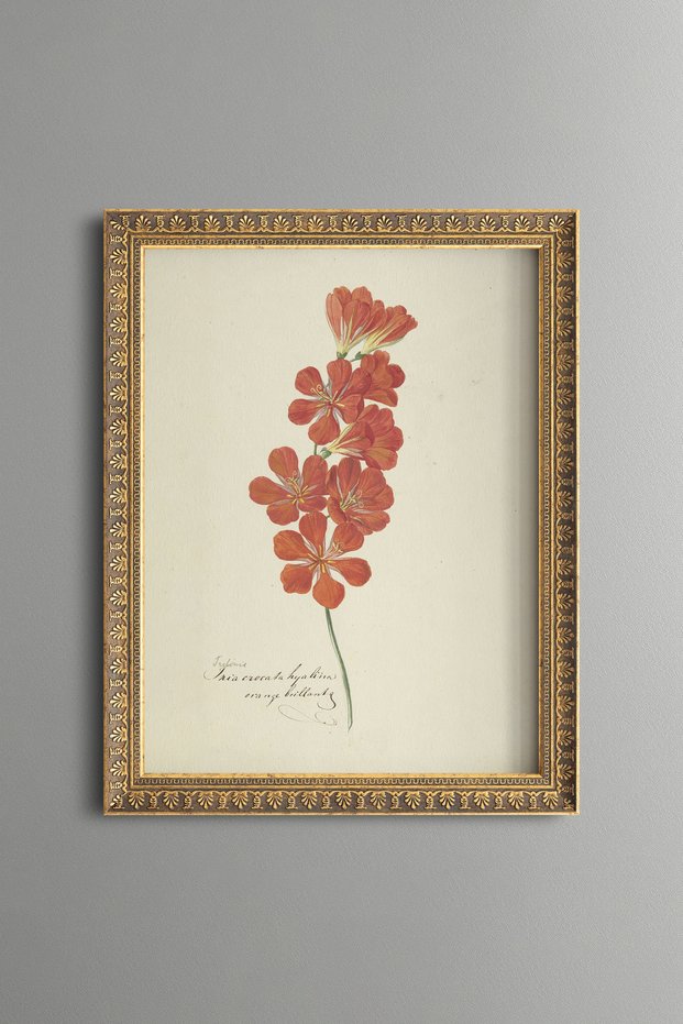 Red Flower Branch - Vintage Patterned Painting - Slim Model