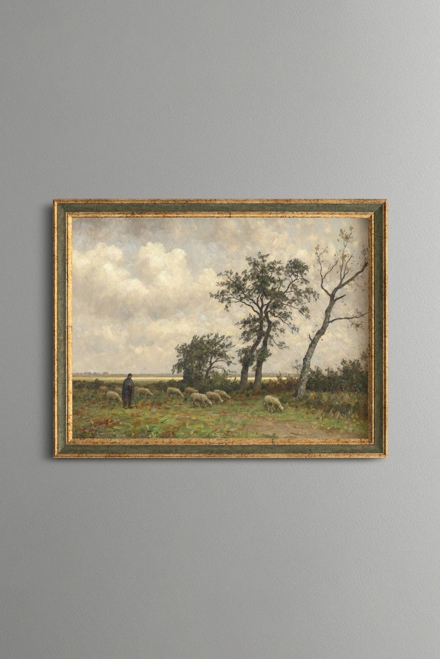 Woodland Landscape - Vintage Patterned Painting - Slim Model