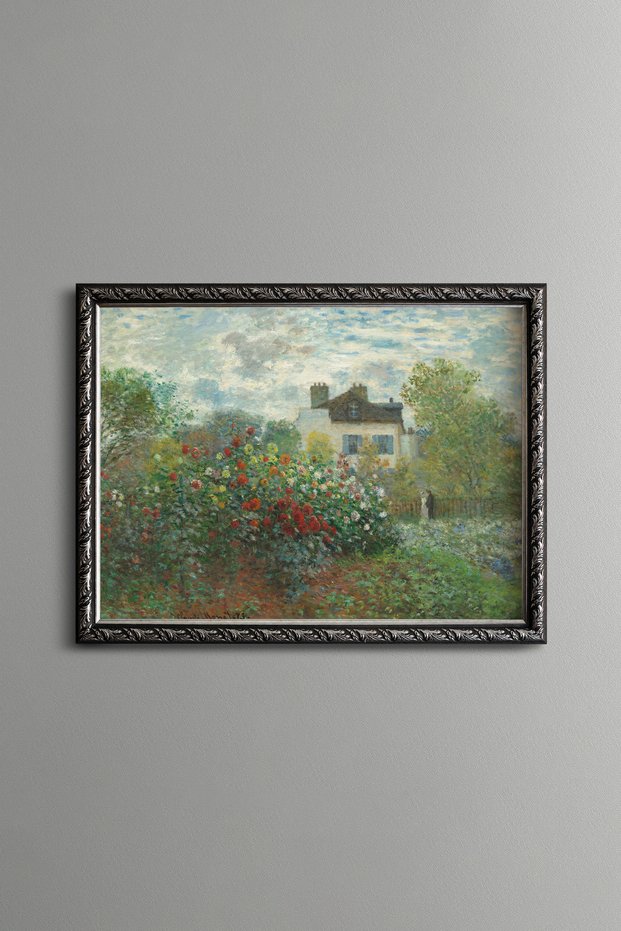 The Artist's Garden in Argenteuil - Vintage Patterned Painting - Slim Model