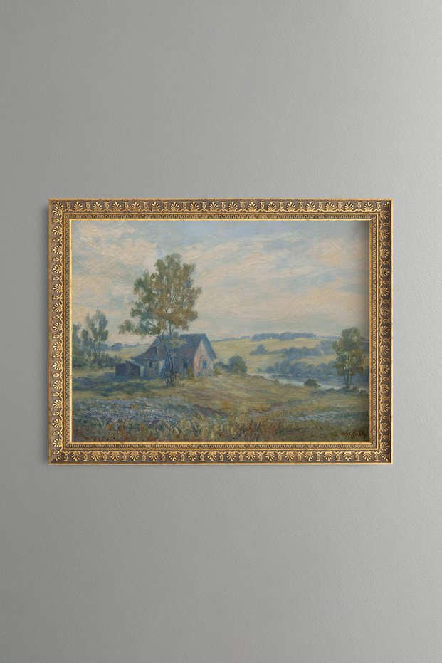 Village and Countryside Scenery - Vintage Patterned Painting - Slim Model
