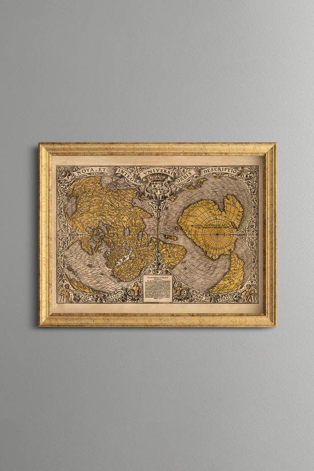 Antique World Map - Vintage Patterned Painting - Slim Model