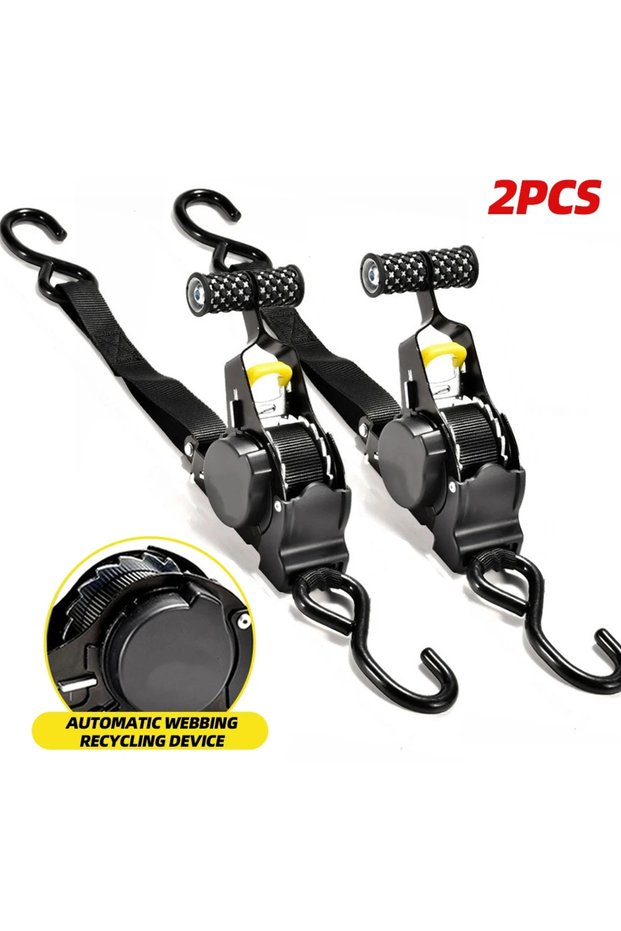 2pcs Auto Straps For Cargo Tape Retractable Belts For Load Luggage Strap Ratchet Tensioner Belt For