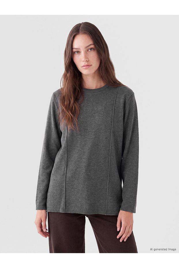 Peak New Season Anthracite Crew Neck Women's T-Shirt