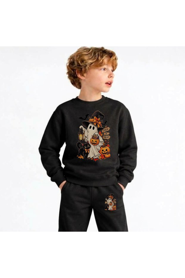 Team Sweatshirt Halloween-Candyprinted Girl Boy Child Crew Neck