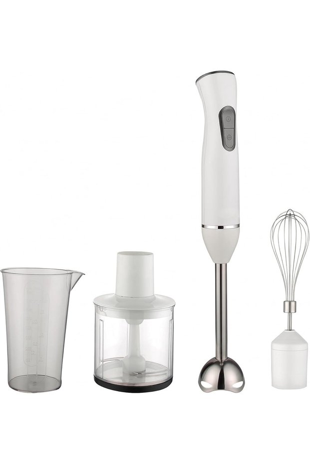 4-in-1 Immersion Hand Blender 600W with Chopper, Whisk & Beaker.
