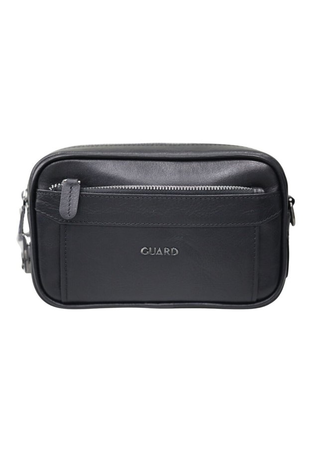 Crystal Black Genuine Leather Handbag with Password Mechanism // Grd260701Wt1857