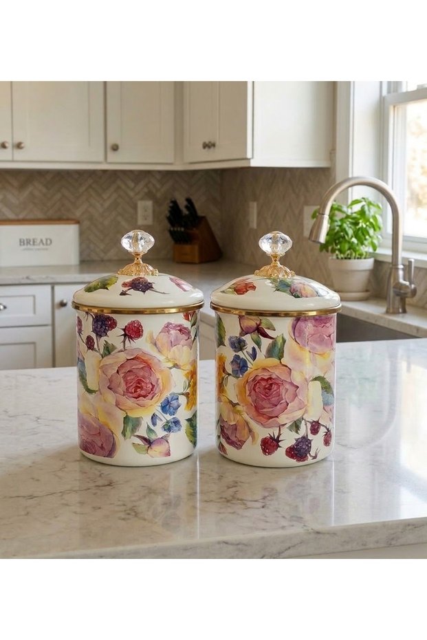 Gül Decor Large Size Enamel Jar Spice Set