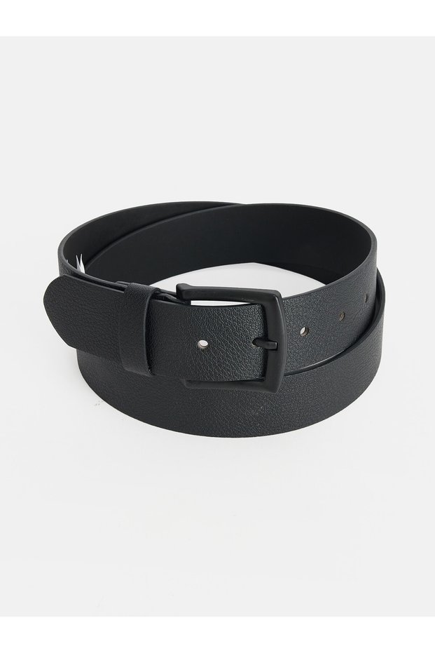 Peak New Season Black Leather Look Men's Belt