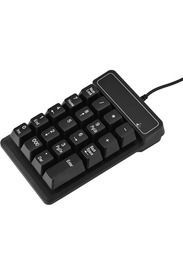 لوحة مفاتيح رقمية سلكية تعمل بمنفذ USB، لوحة أرقام متينة تحتوي على 19 مفتاحًا.