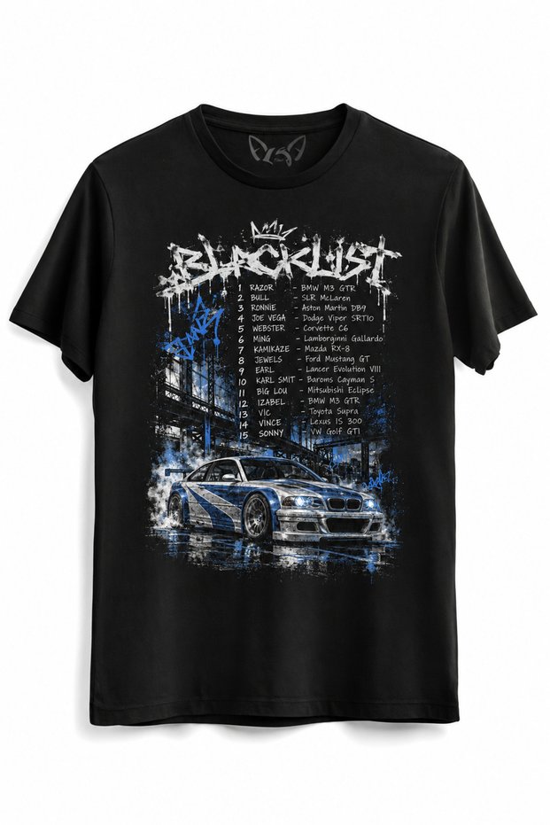 Bmw M3 Gtr Nfs Blacklist Dtg Printed T-Shirt