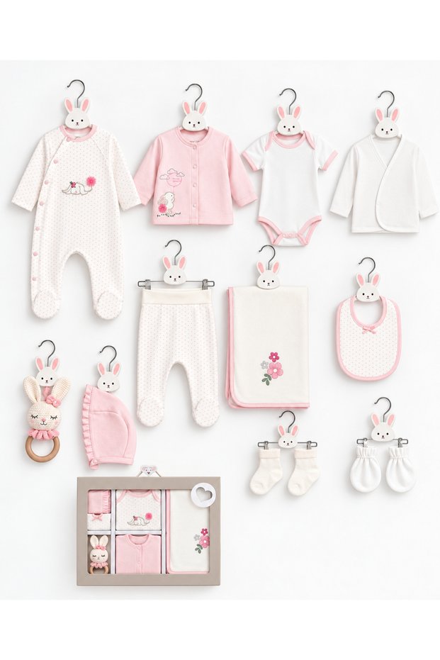 100% Cotton Baby Girl 10-Piece Hospital Discharge Set (0-3 Months)