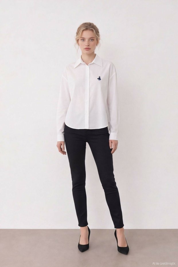 Women's Ecru Embroidered Shirt