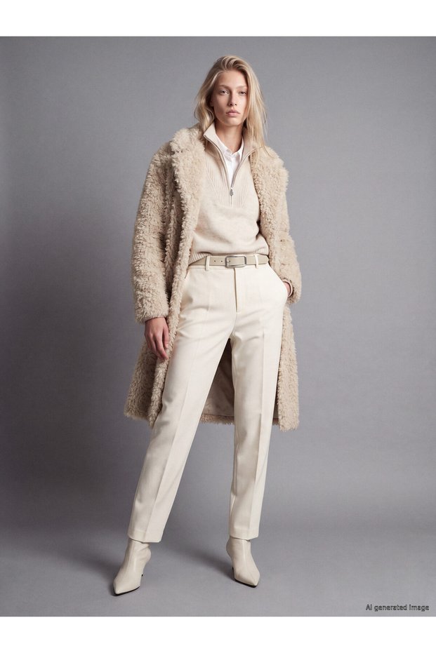 Peak New Season White High-Waisted Wide-Leg Women's Pants
