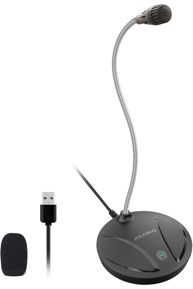 ميكروفون USB، ميكروفون للكمبيوتر الشخصي مع زر كتم الصوت، مناسب للبث المباشر، والبودكاست، وتسجيل الصوت.